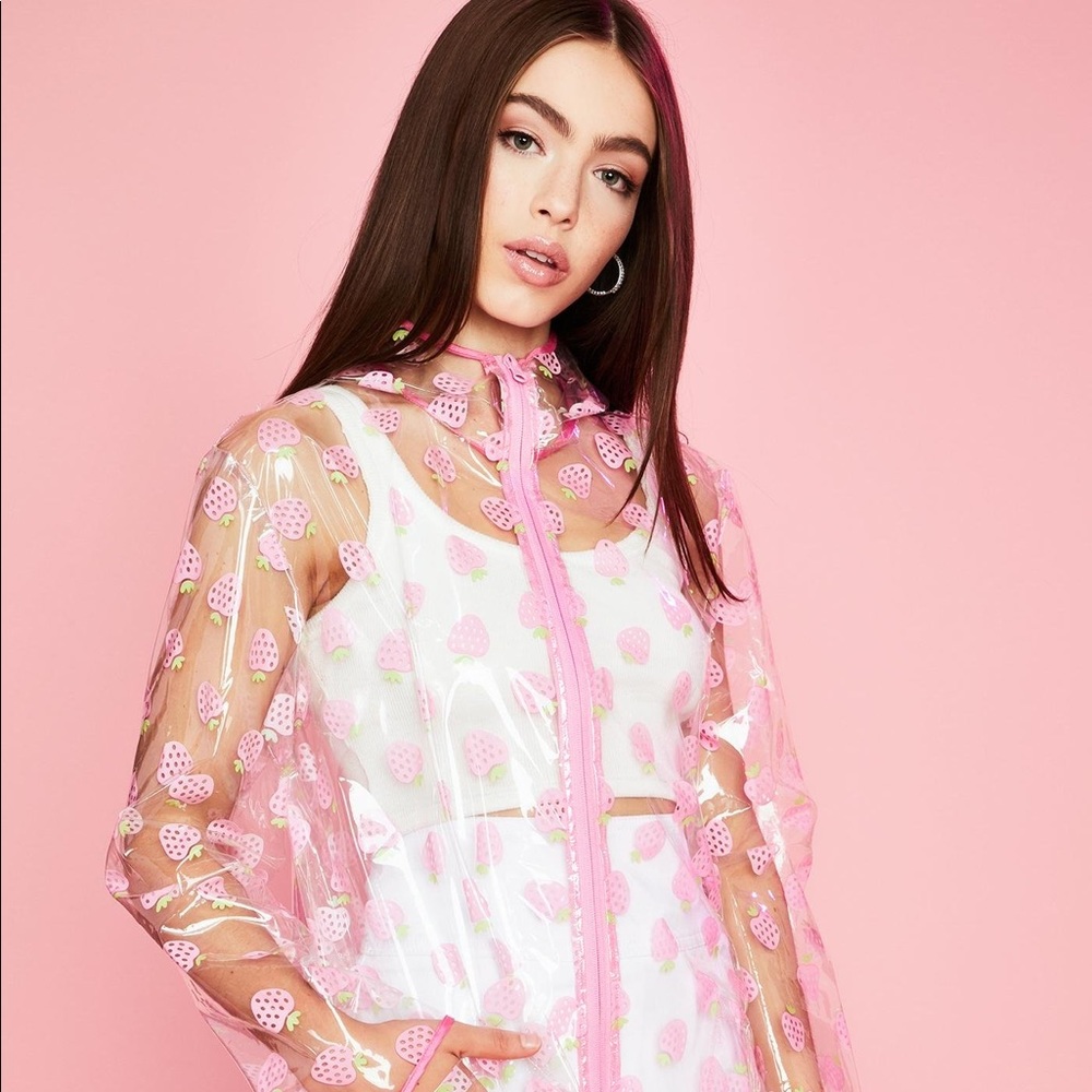 Dolls Kill Sugar Thrillz IN A JAM clear raincoat